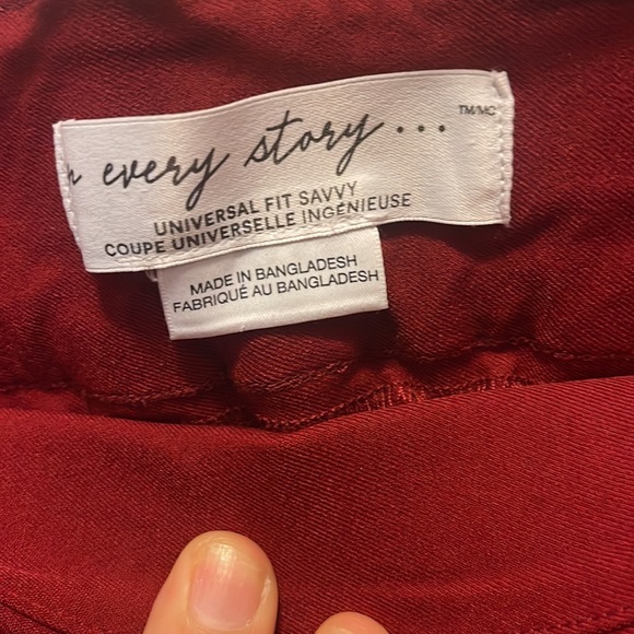 Red ankle length dress pants - Picture 3 of 3